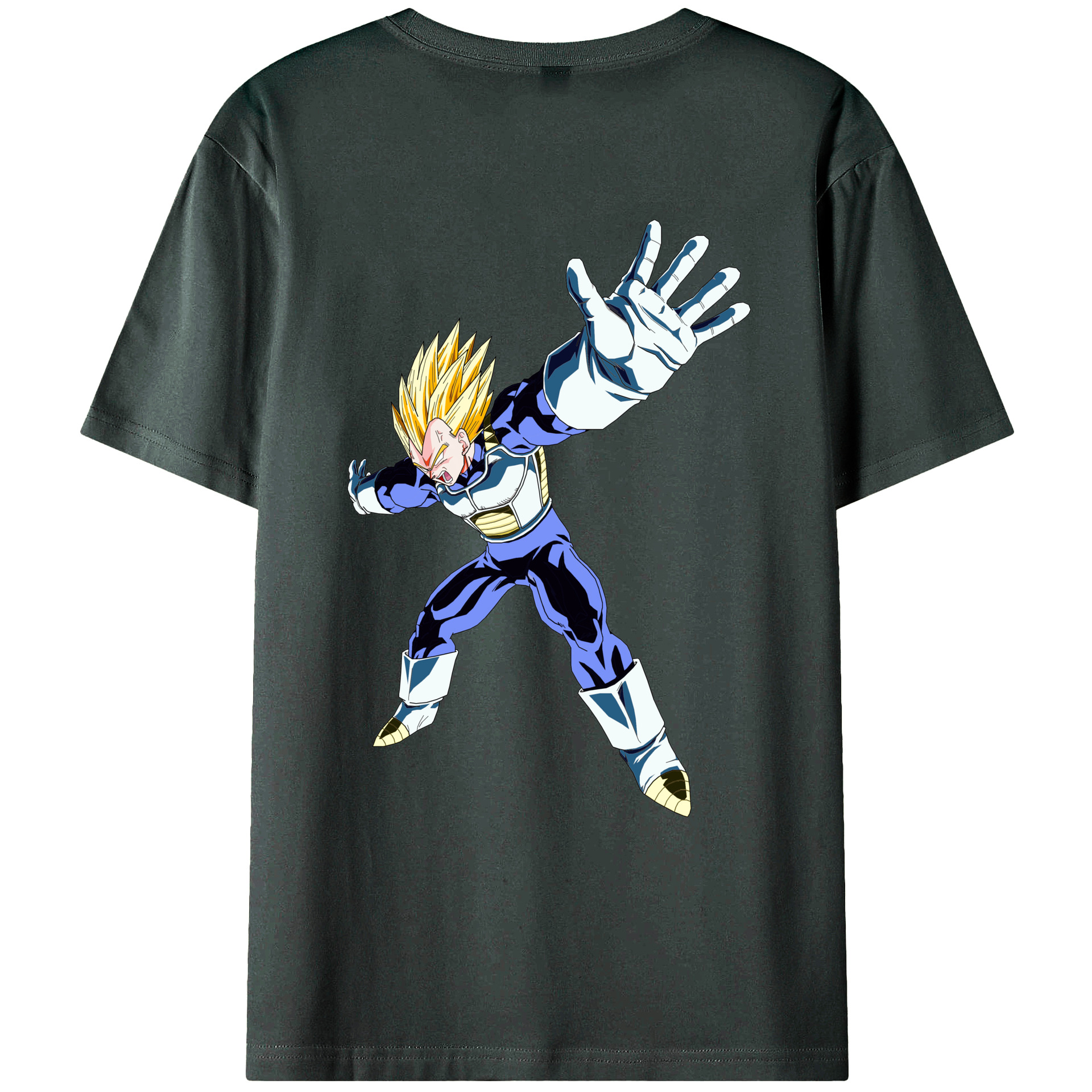 （画像用） ドラゴンボール ベジータ四世（Bejīta Yonsei）DRAGON BALL Vegeta IV 綿100％ メンズ半袖Tシャツ（バックプリント） 通気性